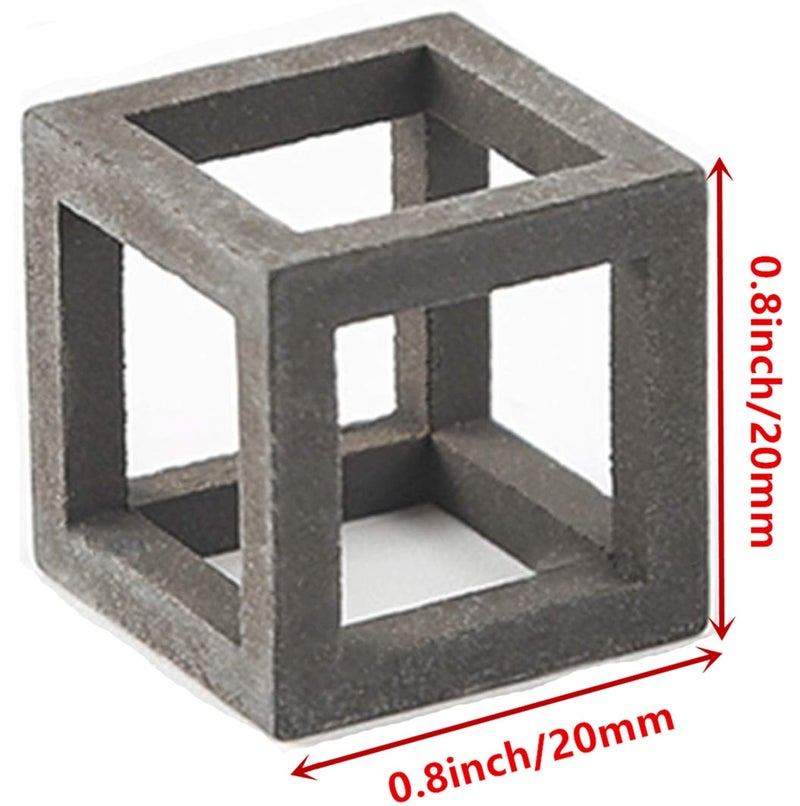 XMHF 5Pcs Ceramic Aquarium Small Fish Shrimp Crayfish Breeding Cube Block Shelter Gray - Image 2